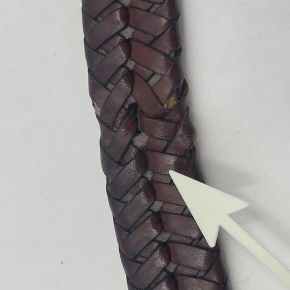 COACH Belt Size 36" Braided Leather Brown Business Office Classic *Damaged* - Picture 4 of 16